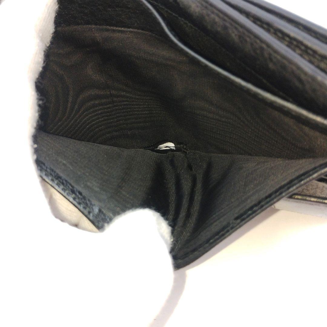 GUCCI 二つ折り財布 インターロッキング シェリーライン GG金具 黒 本革