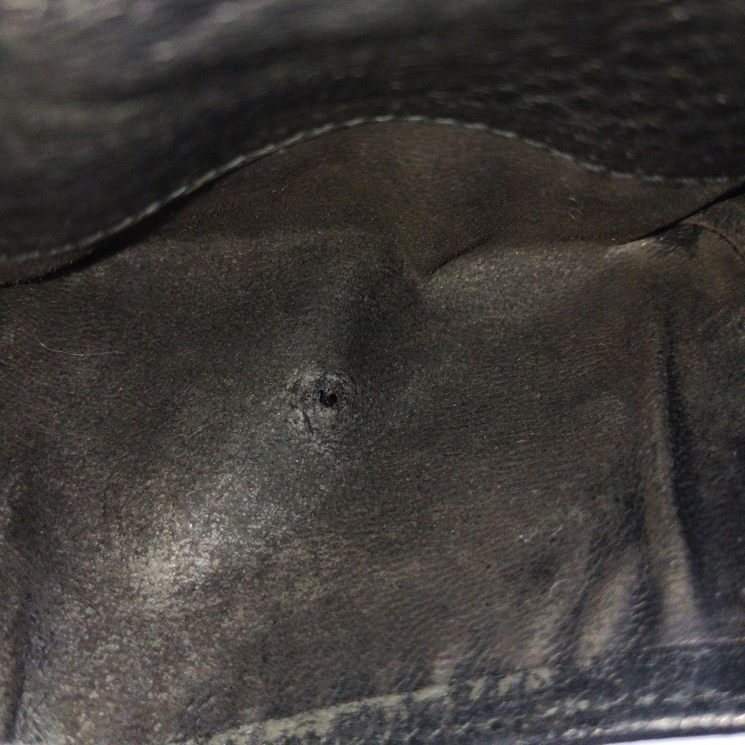 GUCCI 二つ折り財布 インターロッキング シェリーライン GG金具 黒 本革