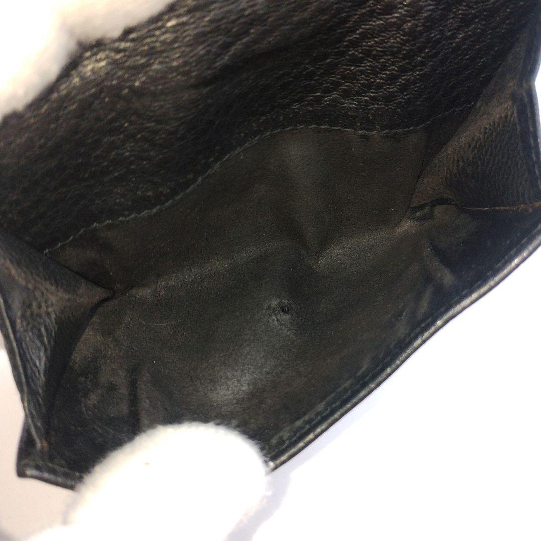 GUCCI 二つ折り財布 インターロッキング シェリーライン GG金具 黒 本革