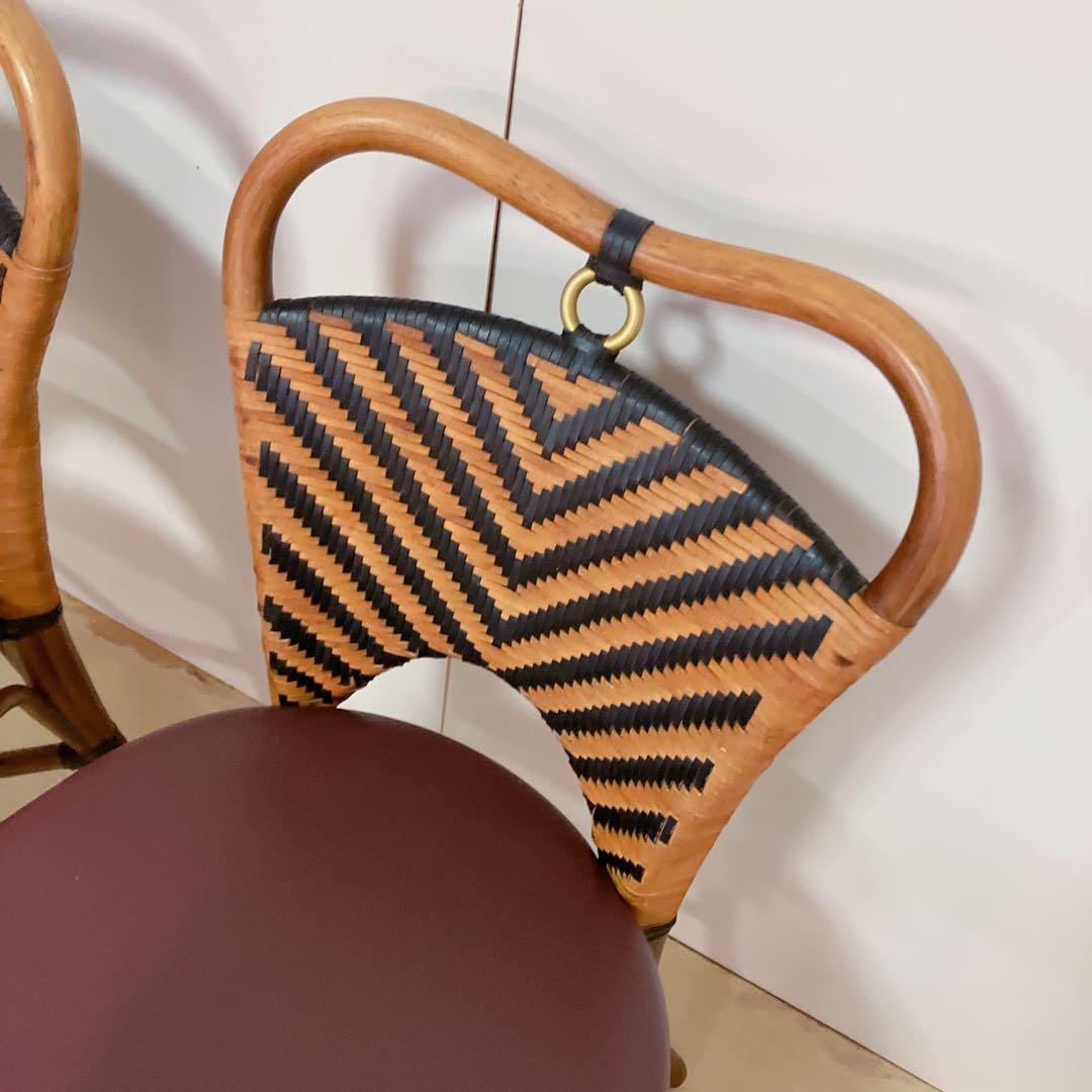 CRES ベントウッドチェア　ダイニングチェア　曲げ木　ラタン　2脚セット