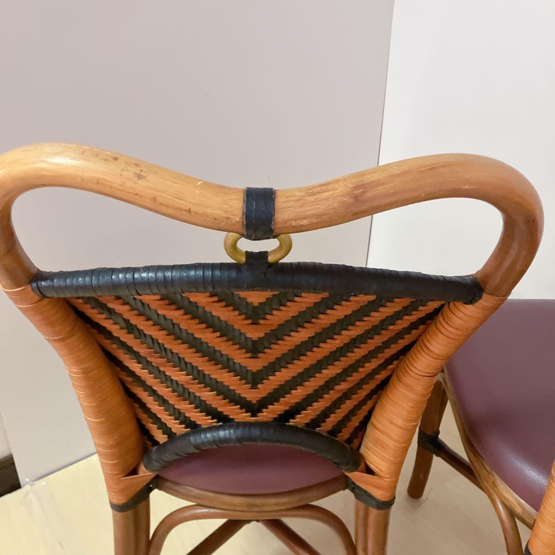 CRES ベントウッドチェア　ダイニングチェア　曲げ木　ラタン　2脚セット