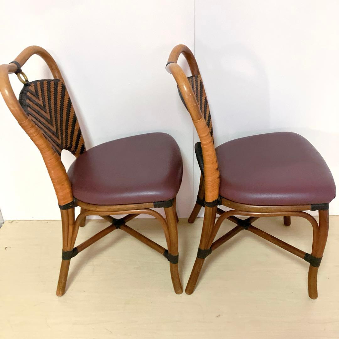 CRES ベントウッドチェア　ダイニングチェア　曲げ木　ラタン　2脚セット