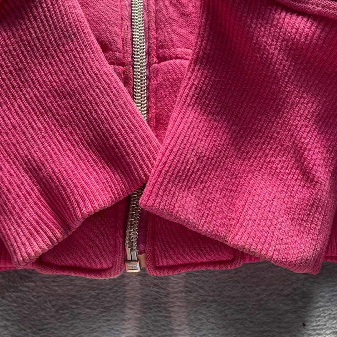 マークアンドロナ ピンク スカル ドクロ ジップアップ 裏ボアフード付