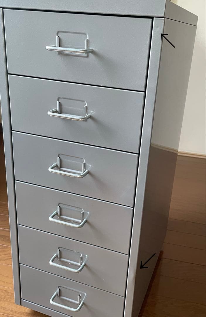 廃盤 IKEA イケア HELMER ヘルメル 引き出し　スチール キャスター付