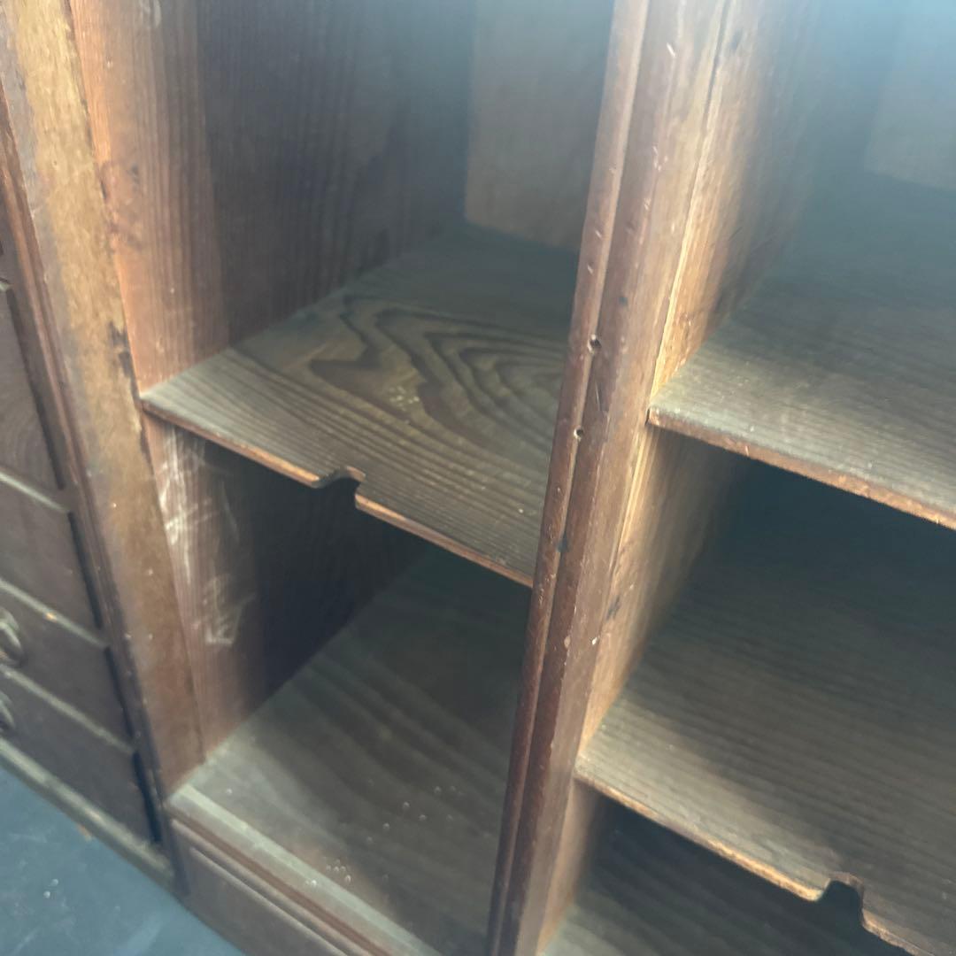 最終お値下げ❣️木製棚タンス、本棚　STOP SMOGステッカー