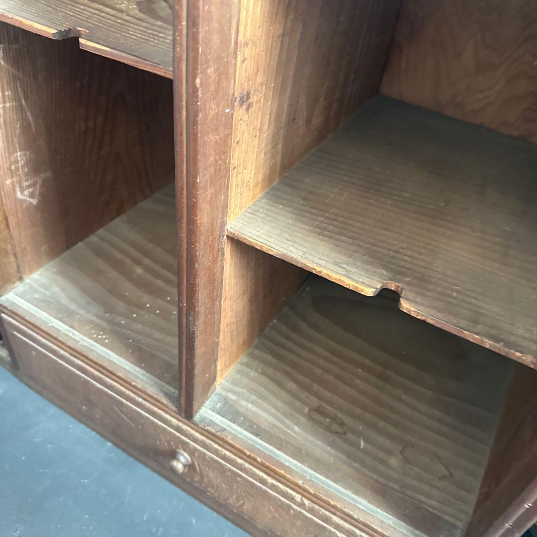 最終お値下げ❣️木製棚タンス、本棚　STOP SMOGステッカー