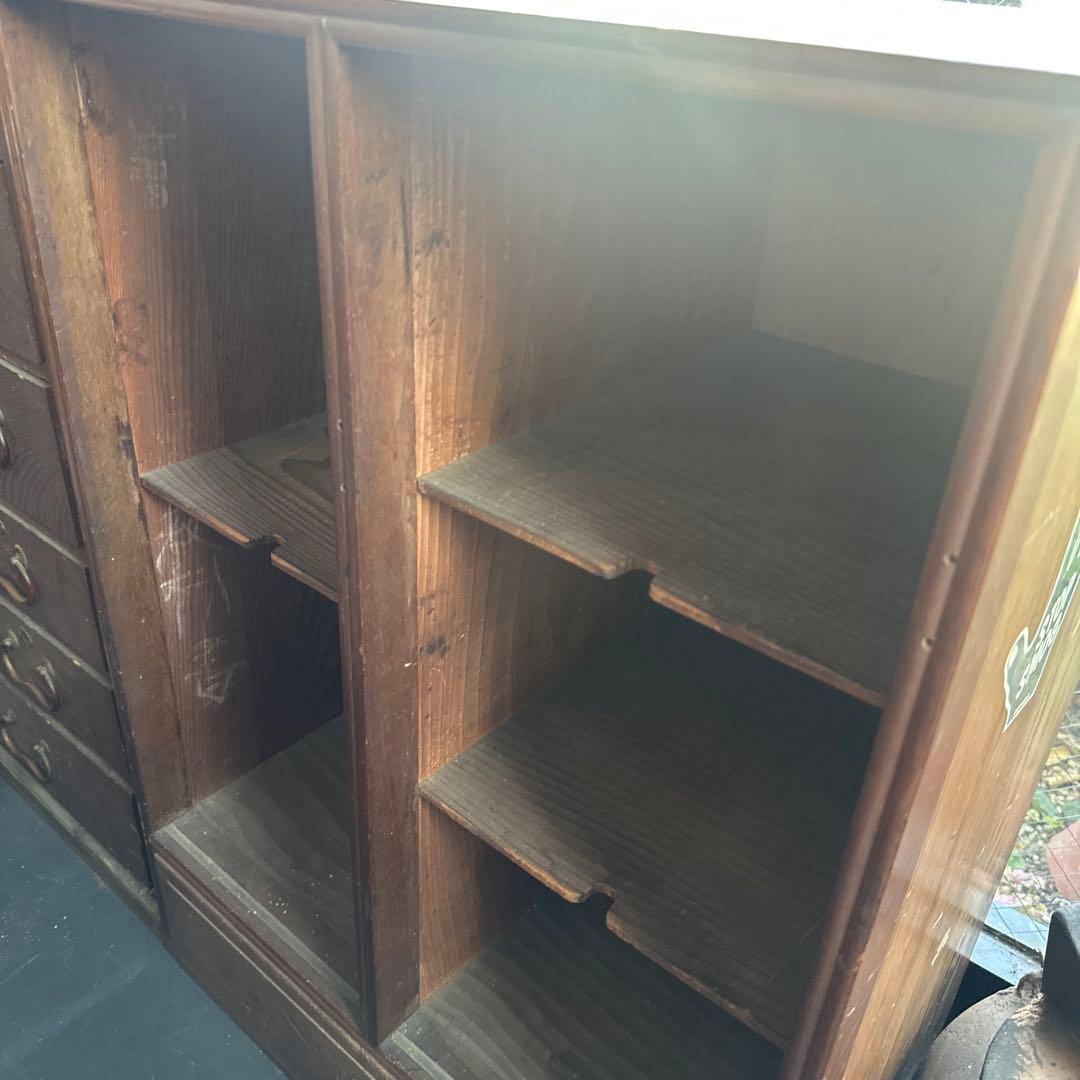 最終お値下げ❣️木製棚タンス、本棚　STOP SMOGステッカー