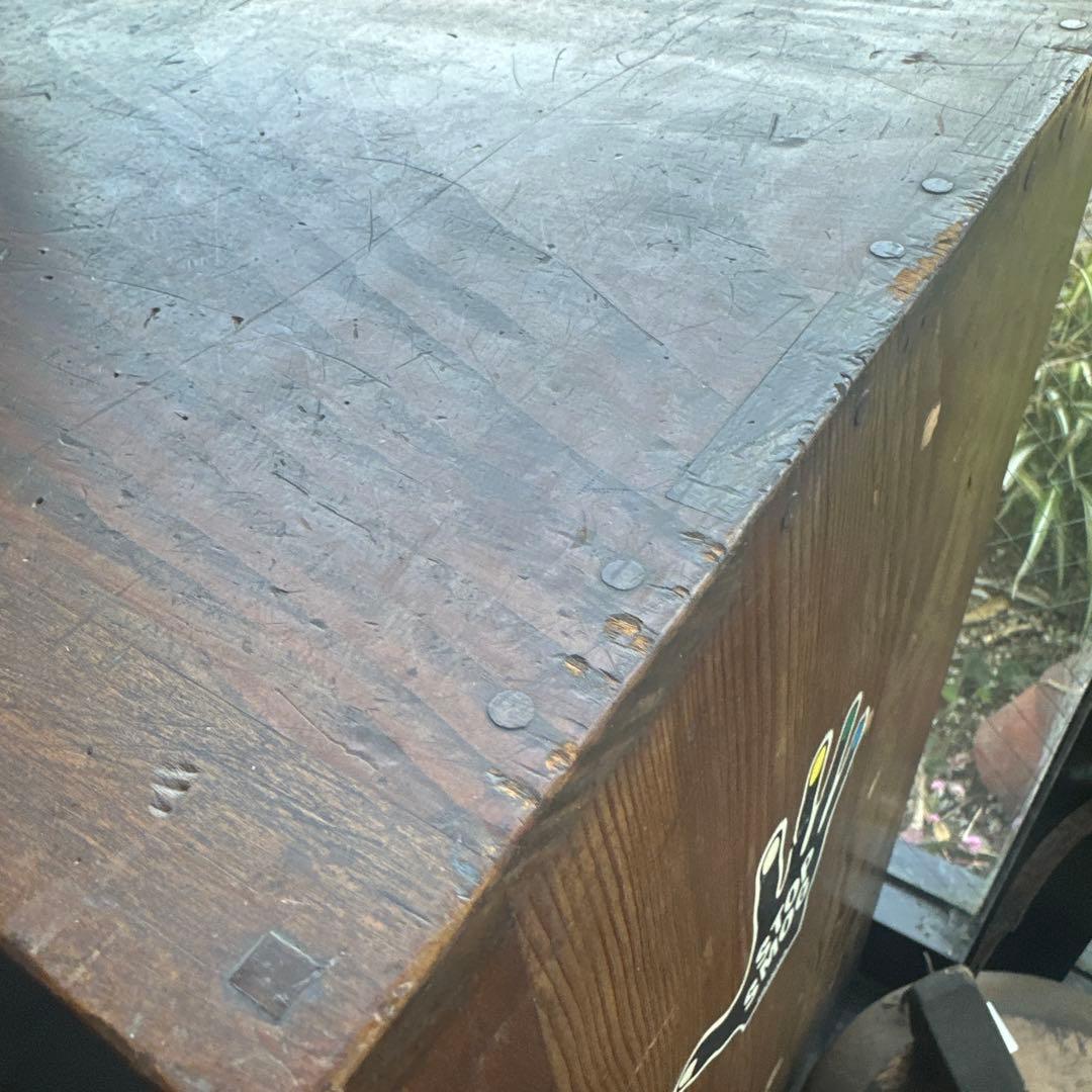 最終お値下げ❣️木製棚タンス、本棚　STOP SMOGステッカー