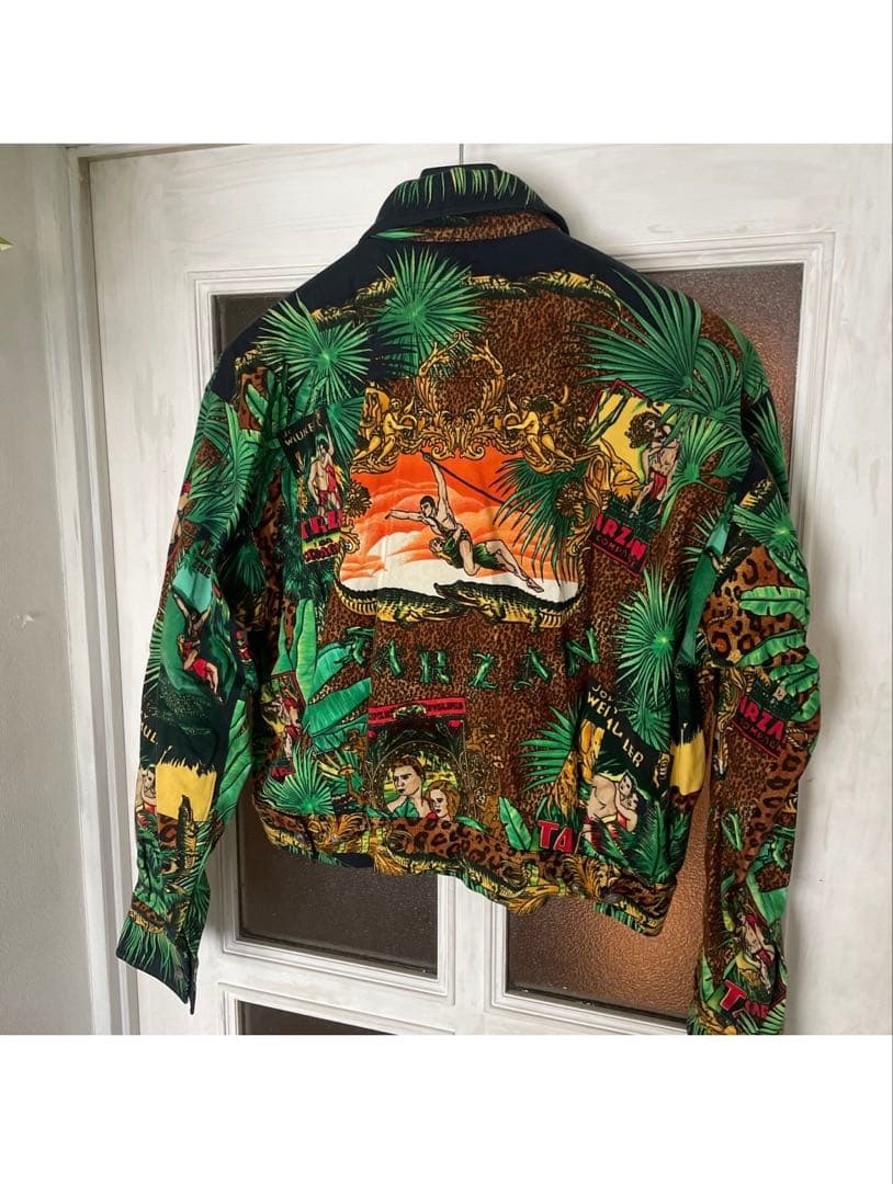 ジャングル　ターザン　柄 シャツ　 ジャケット　Versace ヴェルサーチ