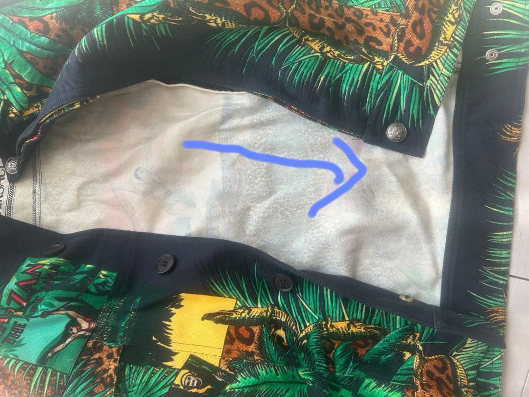 ジャングル　ターザン　柄 シャツ　 ジャケット　Versace ヴェルサーチ