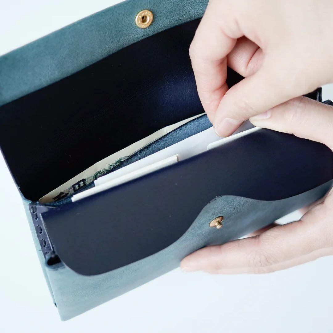 新品未使用 SAFUJI ミニ長財布（ホック） グレイブラック