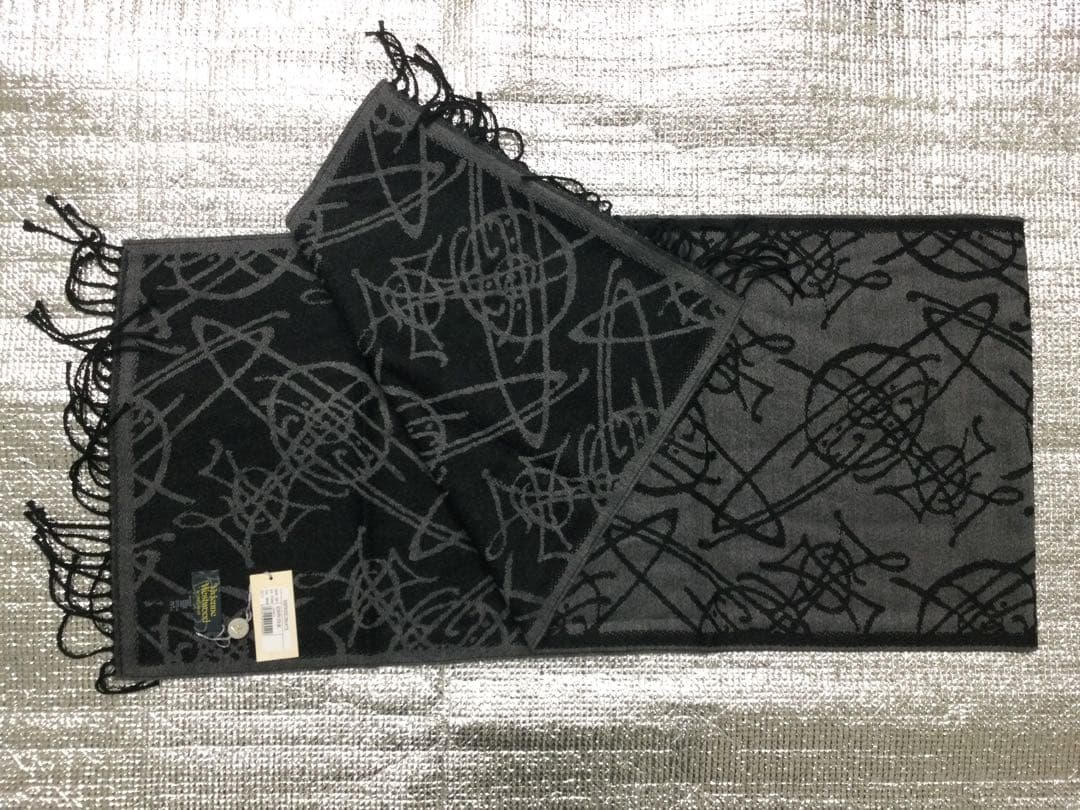 新品　ヴィヴィアンウエストウッド　総柄オーブ　マフラー　リバーシブル