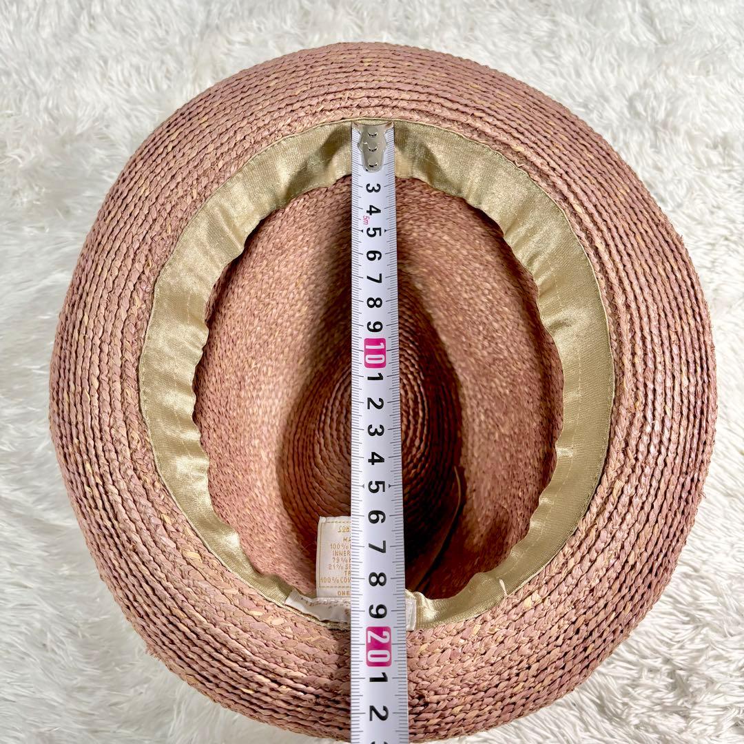 ヘレンカミンスキー 帽子 麦わら ハット ラフィア ピンク 形状 立体
