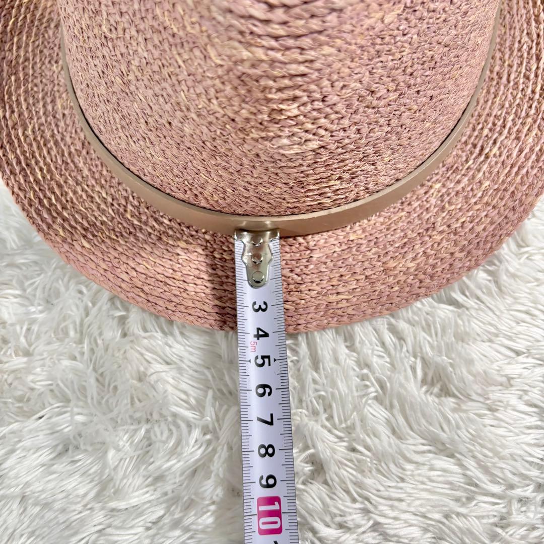 ヘレンカミンスキー 帽子 麦わら ハット ラフィア ピンク 形状 立体