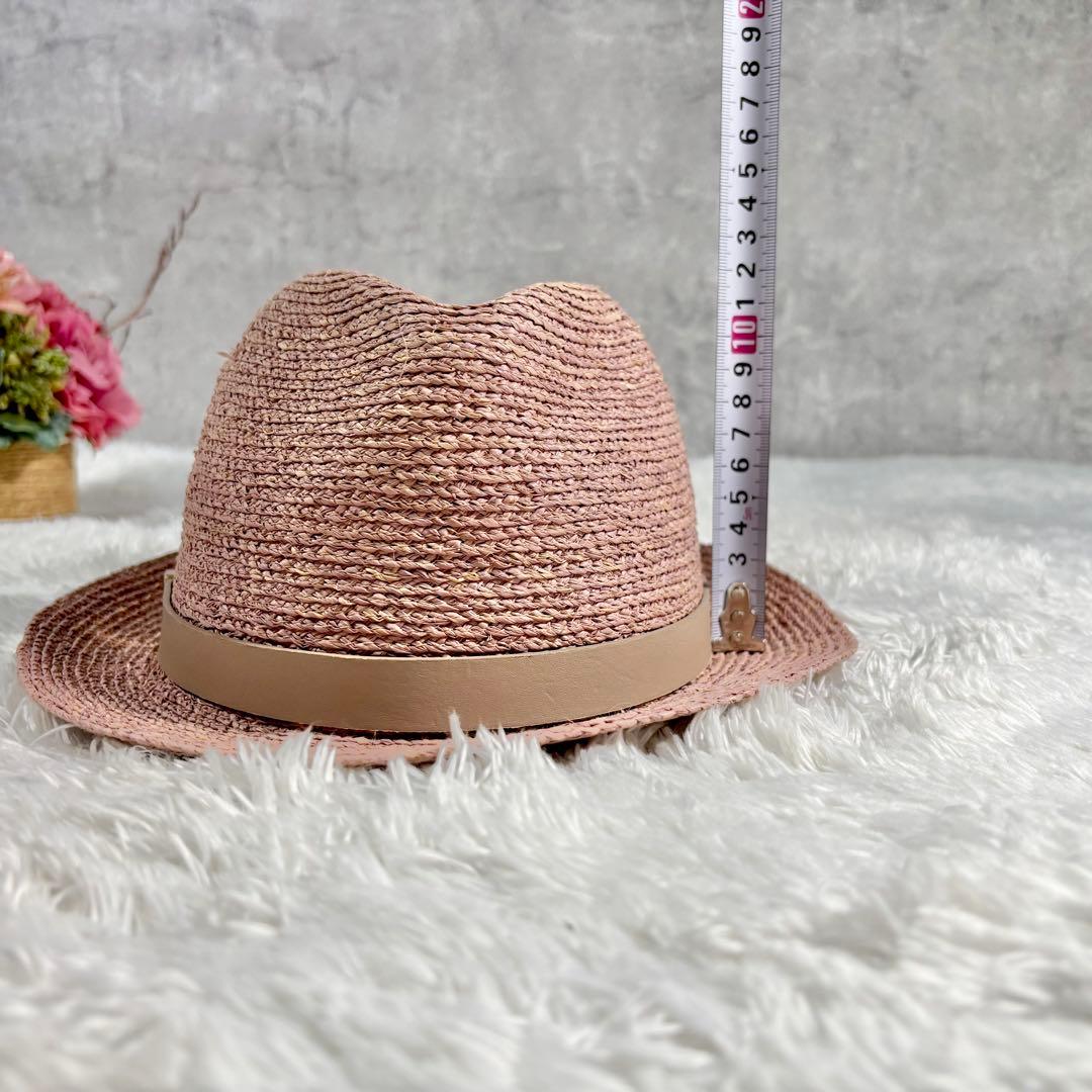 ヘレンカミンスキー 帽子 麦わら ハット ラフィア ピンク 形状 立体