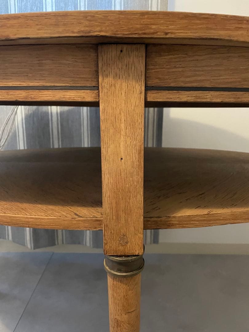 アンティーク　楕円形棚付きテーブル