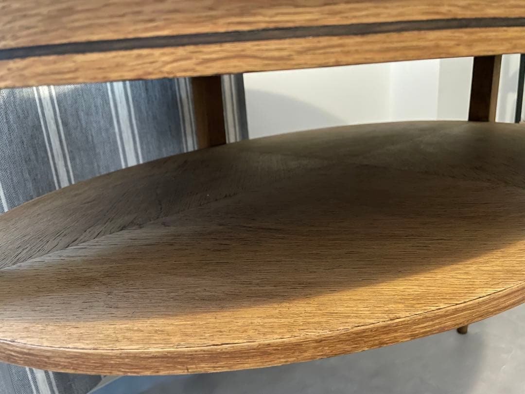 アンティーク　楕円形棚付きテーブル