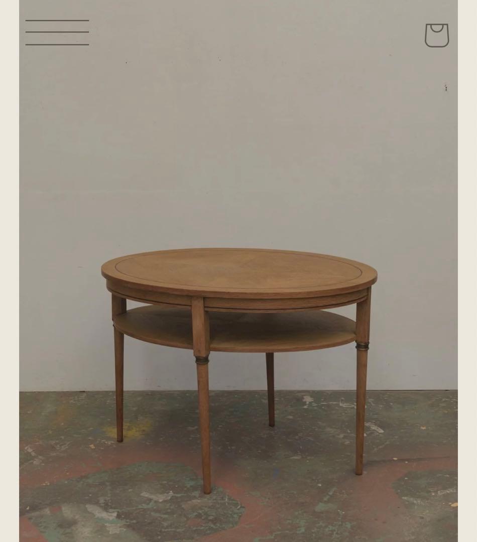 アンティーク　楕円形棚付きテーブル