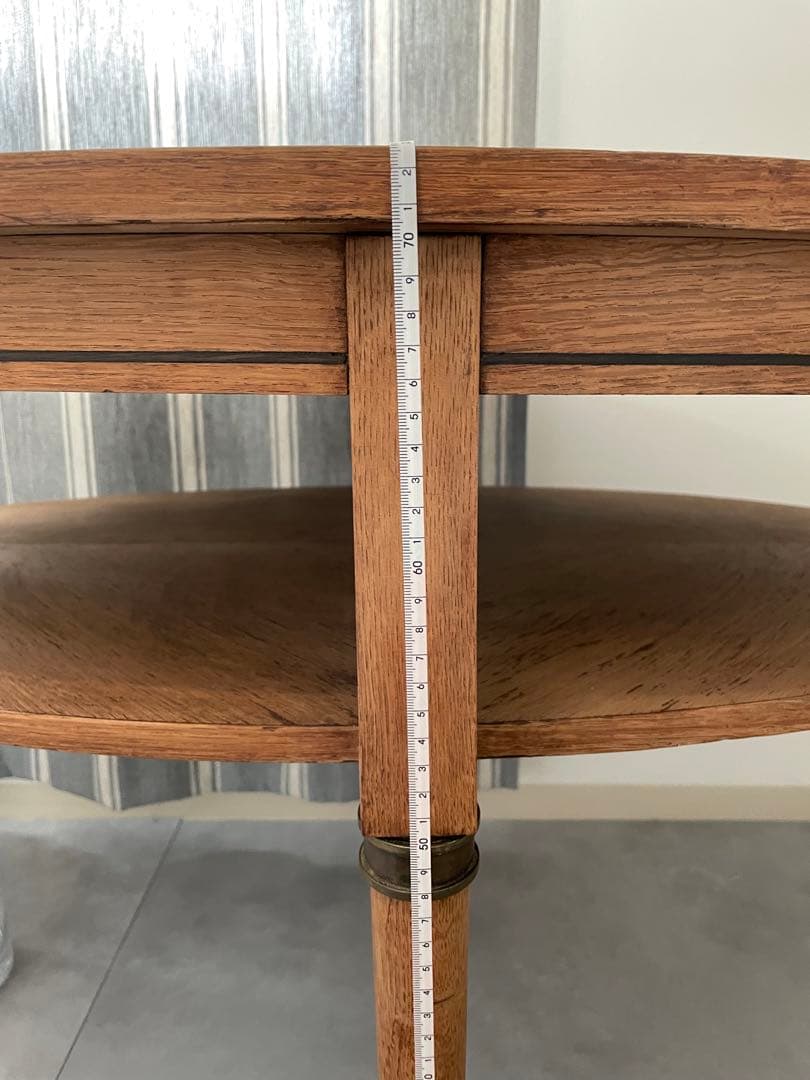 アンティーク　楕円形棚付きテーブル