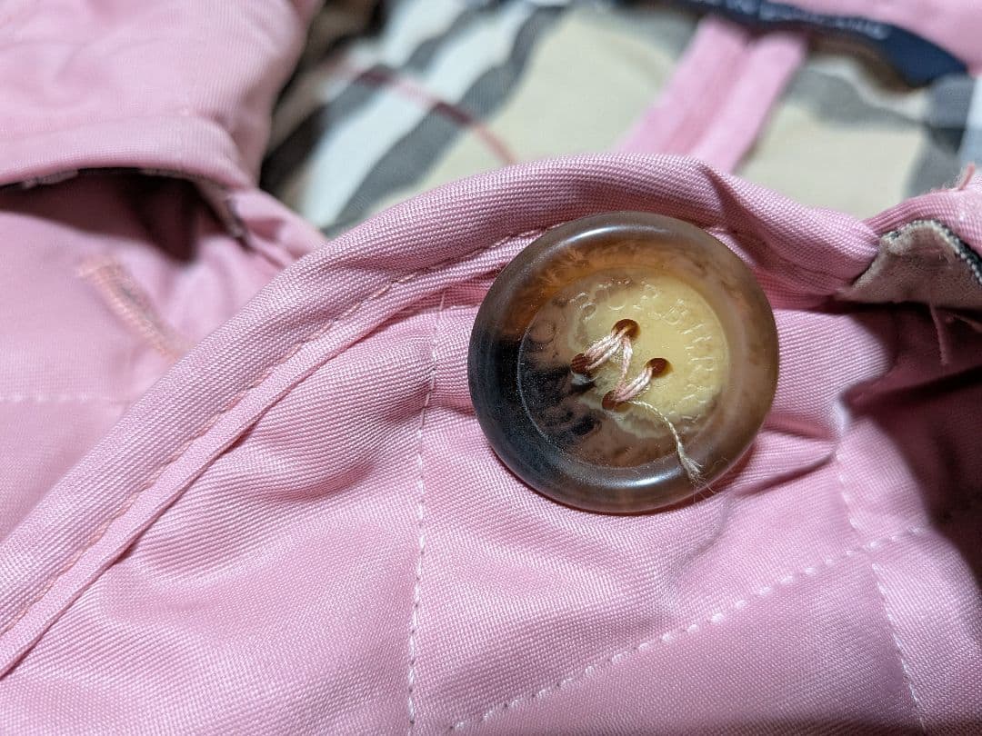 英国製 バーバリー ロンドン キルティングコート L相当 ピンク