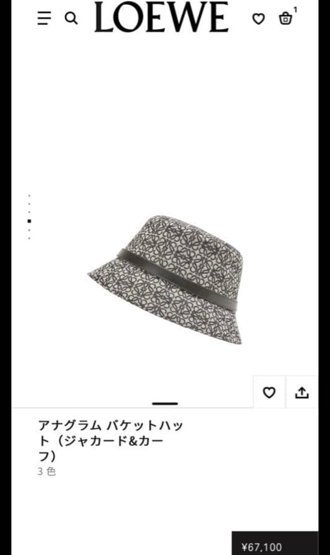 【定価67100→34999→値下】LOEWE アナグラムバケハ