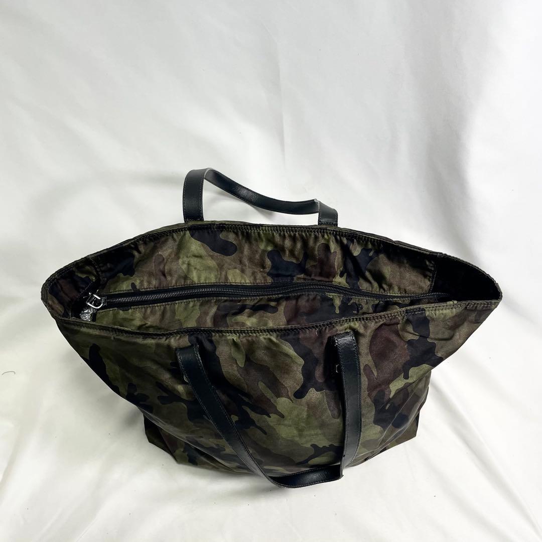 プラダ トートバッグ ナイロン サフィアーノレザー カモフラ 迷彩 大容量 A4