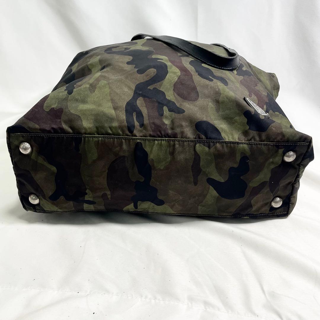 プラダ トートバッグ ナイロン サフィアーノレザー カモフラ 迷彩 大容量 A4