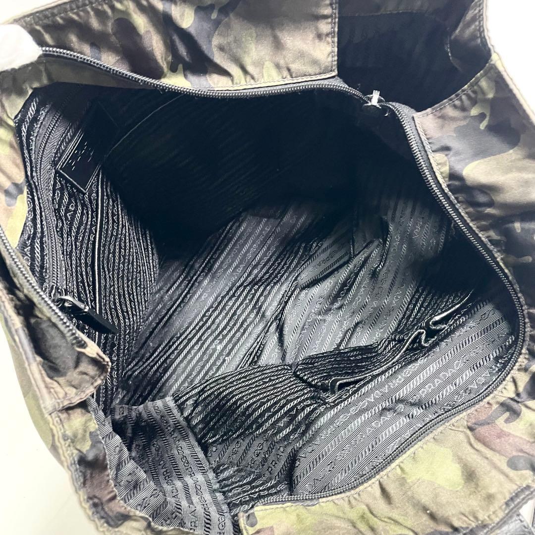 プラダ トートバッグ ナイロン サフィアーノレザー カモフラ 迷彩 大容量 A4