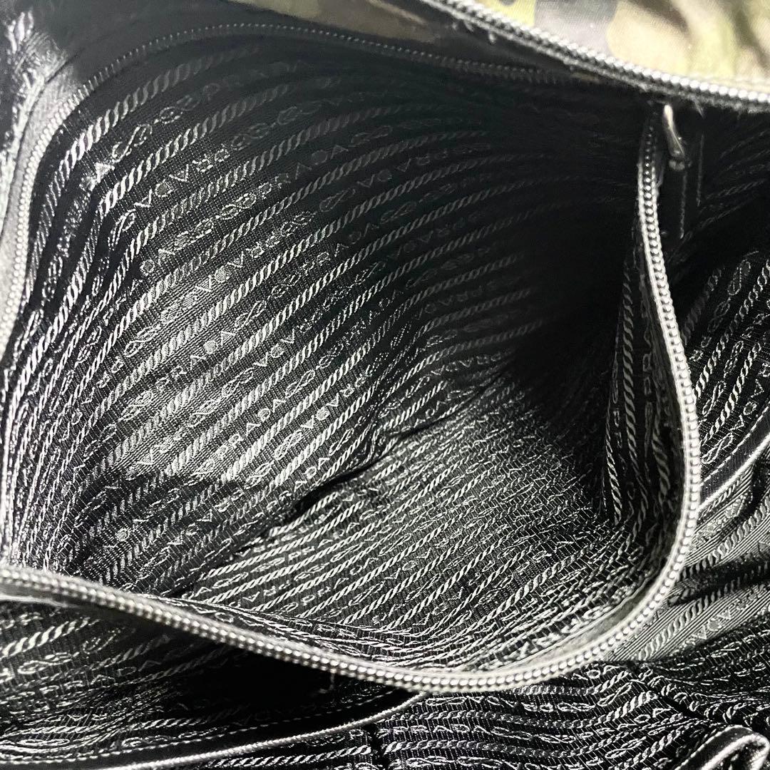 プラダ トートバッグ ナイロン サフィアーノレザー カモフラ 迷彩 大容量 A4