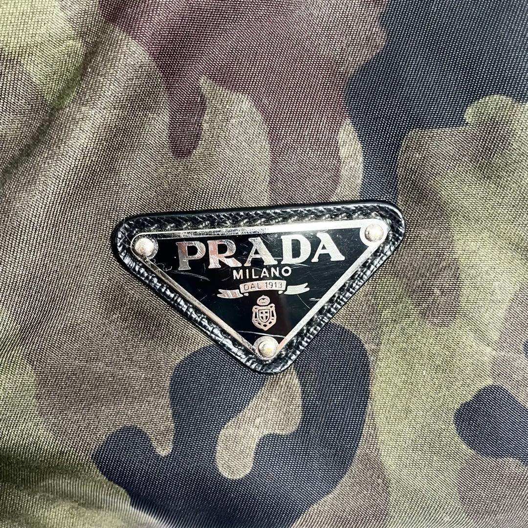 プラダ トートバッグ ナイロン サフィアーノレザー カモフラ 迷彩 大容量 A4