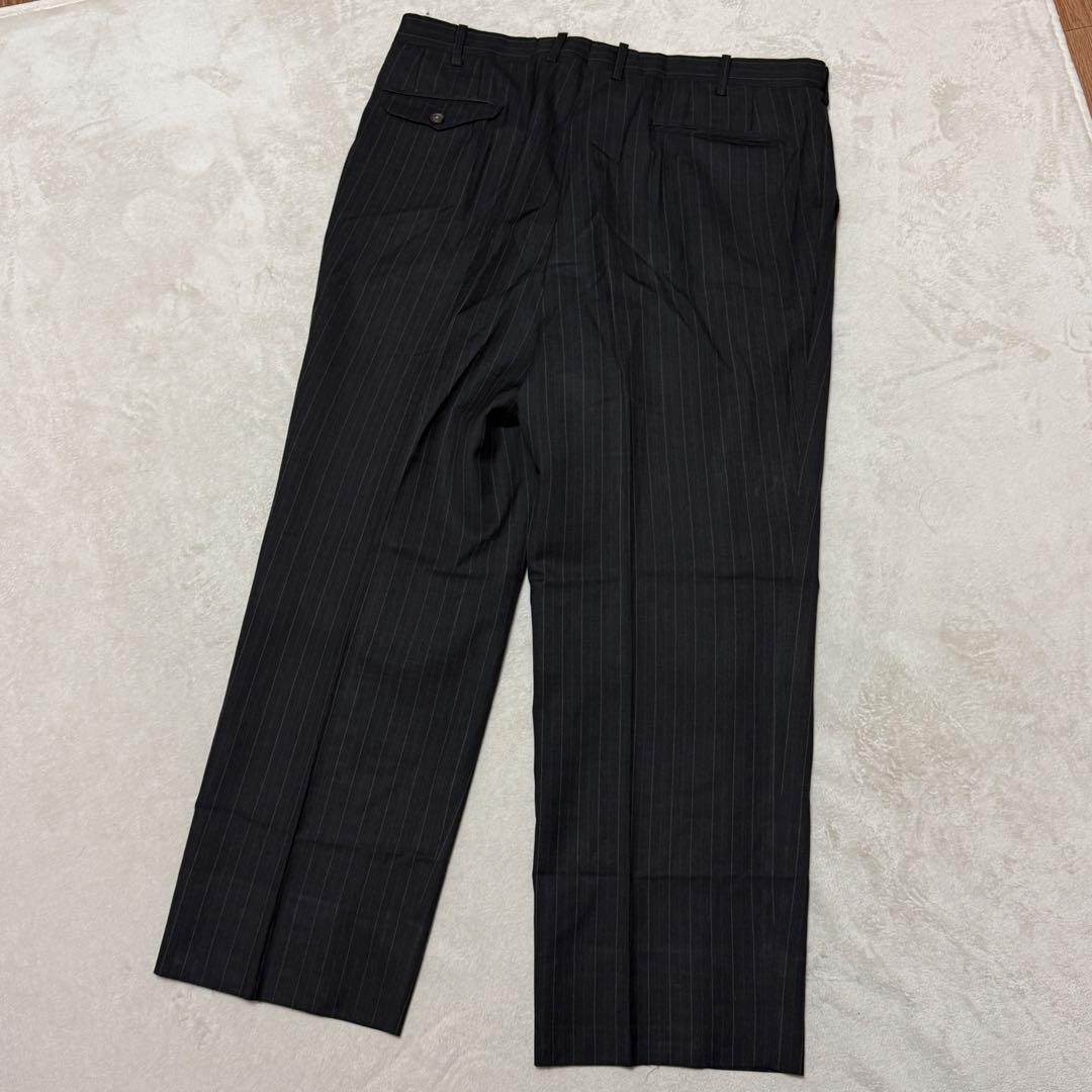 美品　ダンヒル　セットアップスーツ　ダークグレー　ストライプ　ゆったり2XL相当