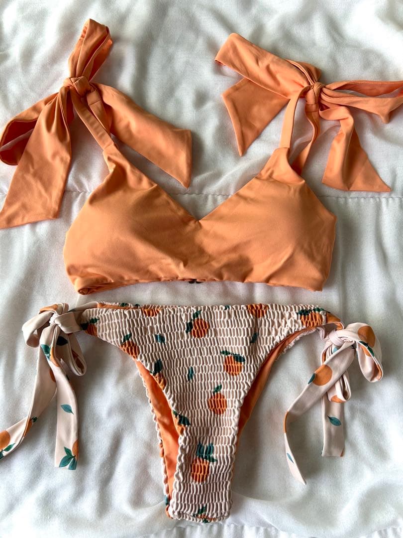 【完売】m様ALEXIA STAM [アリシアスタン] オレンジリボン水着セット