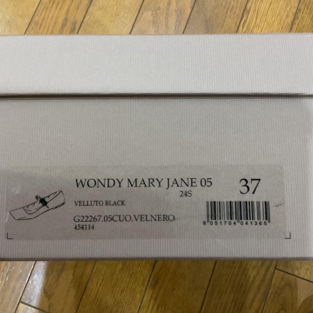 ジャンヴィットロッシ　メリージェーン　ベルベット　ブラック　新品未使用　箱　37