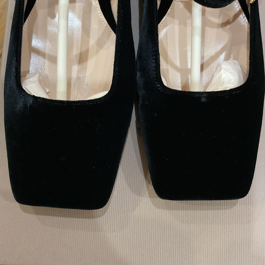ジャンヴィットロッシ　メリージェーン　ベルベット　ブラック　新品未使用　箱　37