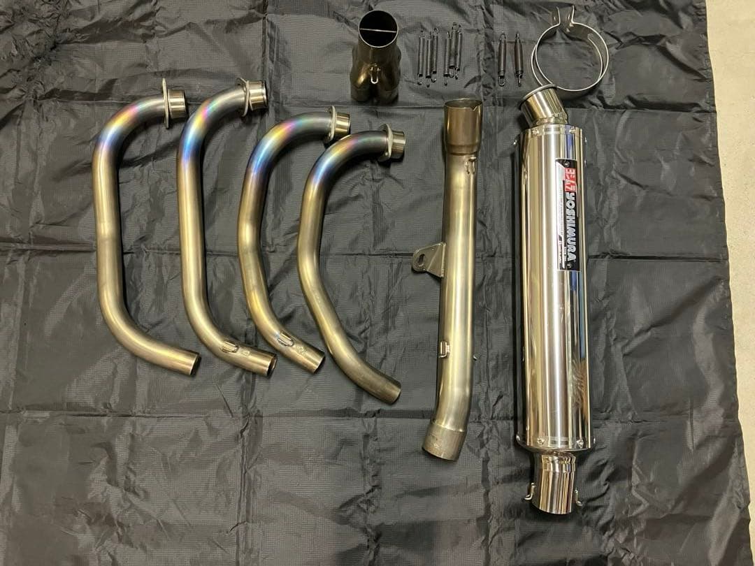 【値下げ中】ヨシムラ機械曲チタンサイクロンフルエキ NC39