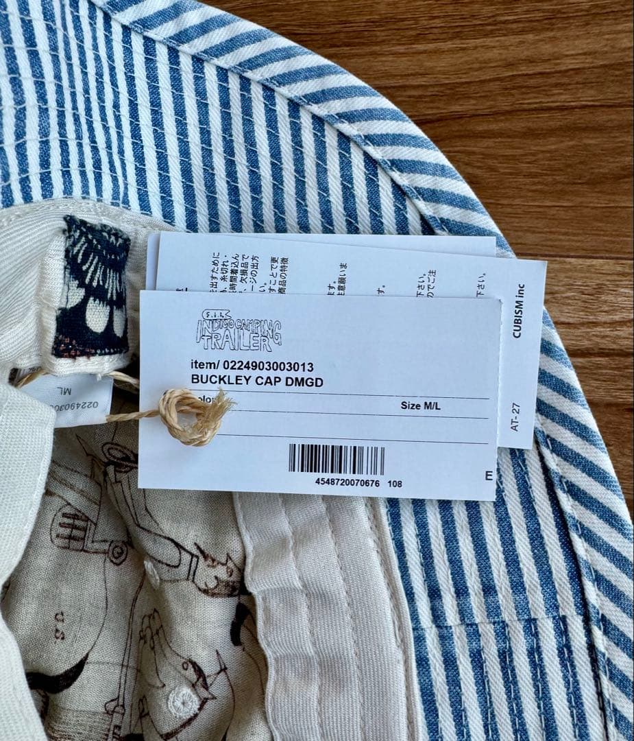 visvim BUCKLEY CAP DMGD ICT ヒッコリー