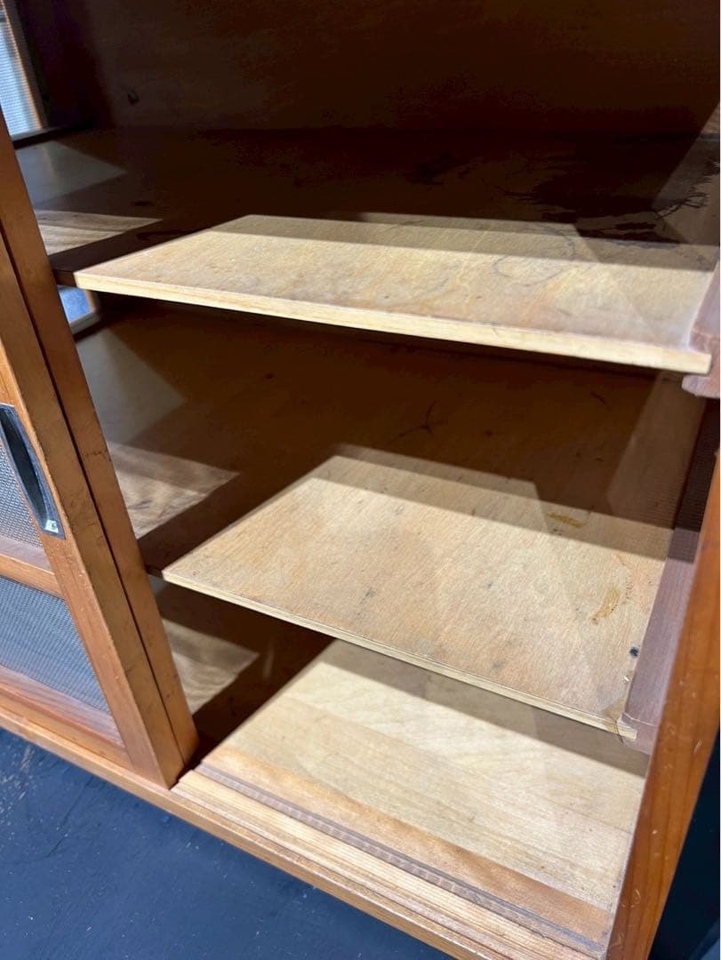 yuki＊蝿帳 食器棚 キッチン 水屋 収納棚 網飾り棚 昭和レトロ