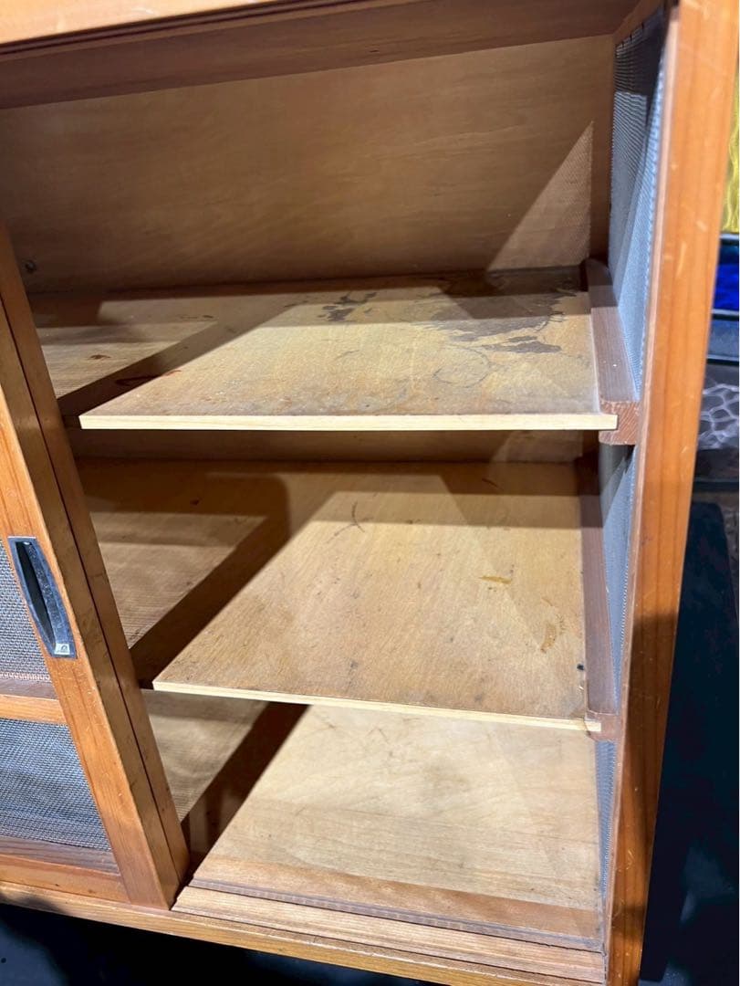 yuki＊蝿帳 食器棚 キッチン 水屋 収納棚 網飾り棚 昭和レトロ