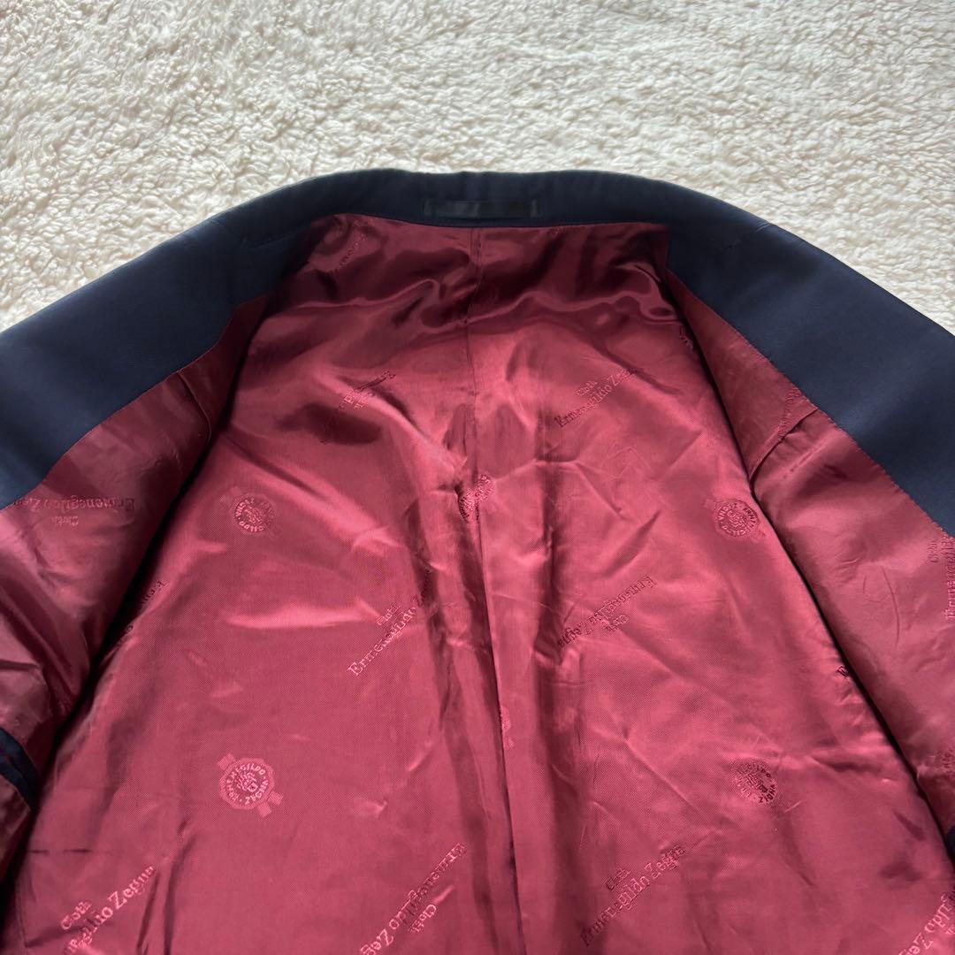 【高級】エルメネジルドゼニア スーツ スリーピース ネイビー M シェルボタン