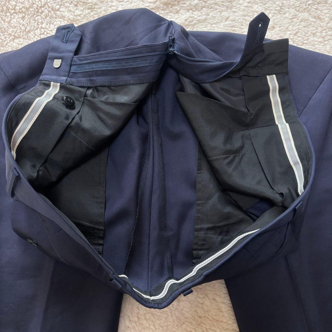 【高級】エルメネジルドゼニア スーツ スリーピース ネイビー M シェルボタン