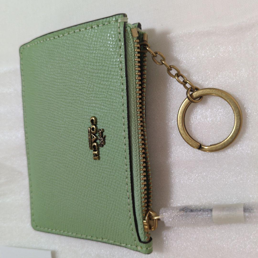 COACH カードケース　ミニスキニー　ミントグリーン