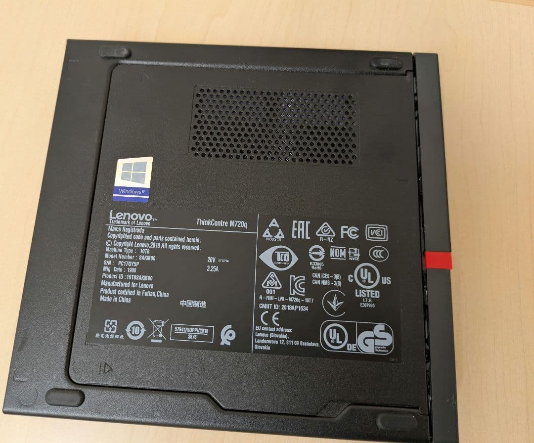 ミニPC Lenovo ThinkCentre M720q i5-8400T 8GB