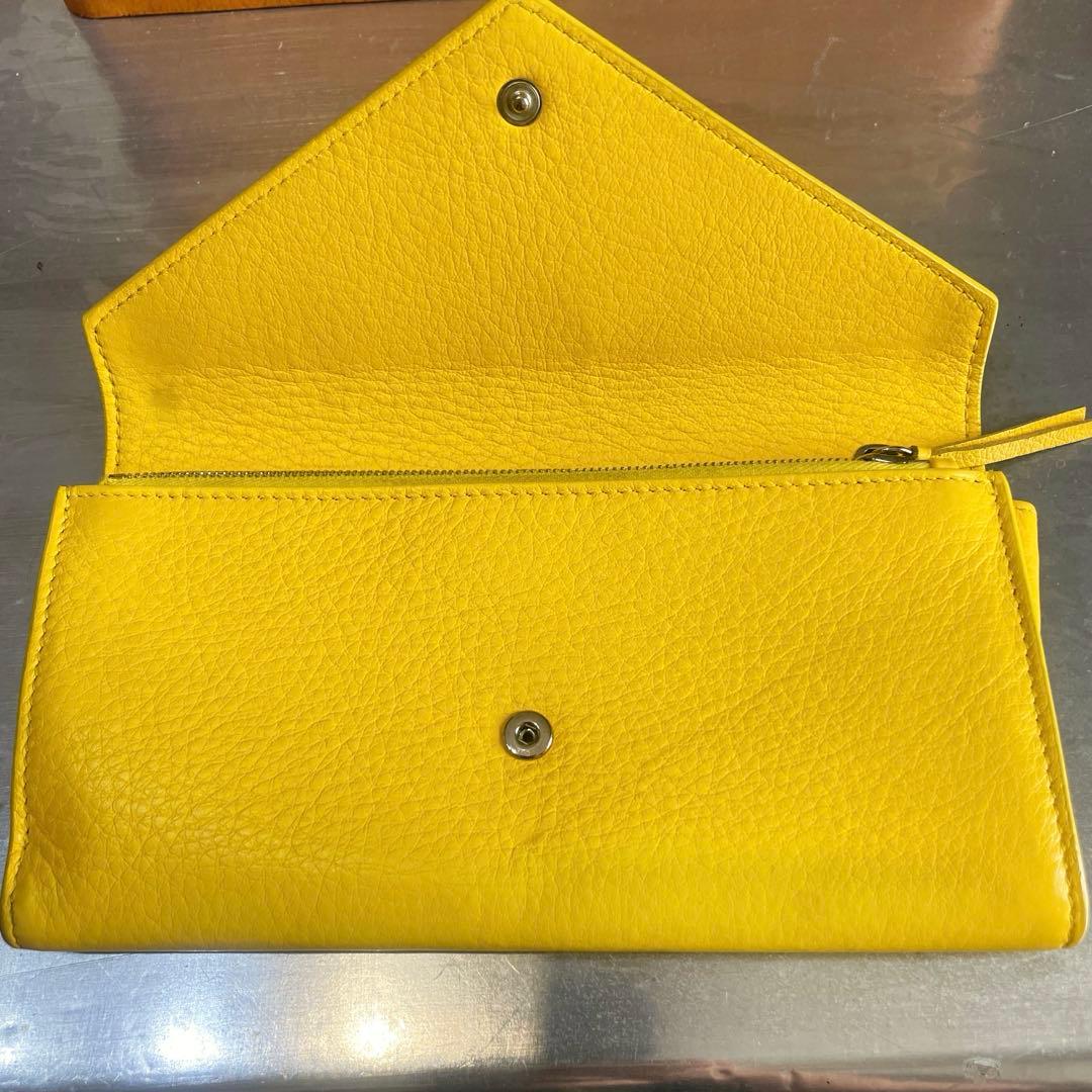 BALENCIAGバレンシアガ ペーパー ウォレット イエロー 二つ折り 長財布