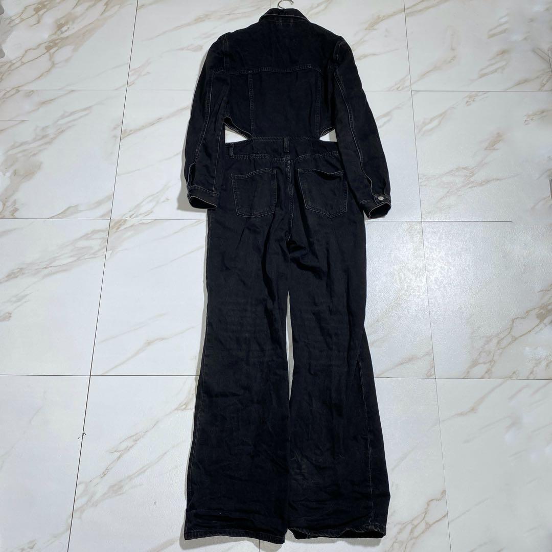 即完売品♡ザラ フルレングスカットアウトブラックデニムジャンプスーツ LL〜3L
