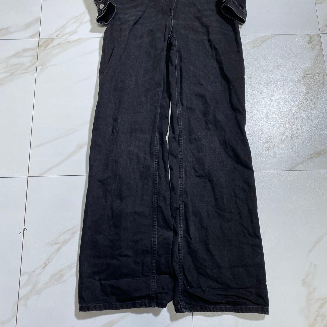 即完売品♡ザラ フルレングスカットアウトブラックデニムジャンプスーツ LL〜3L