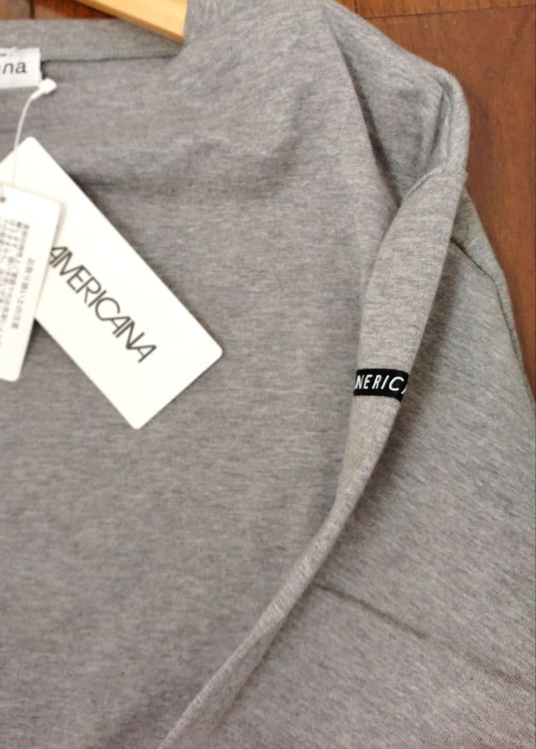 【新品】Americana コットンボートネックワンピース グレー