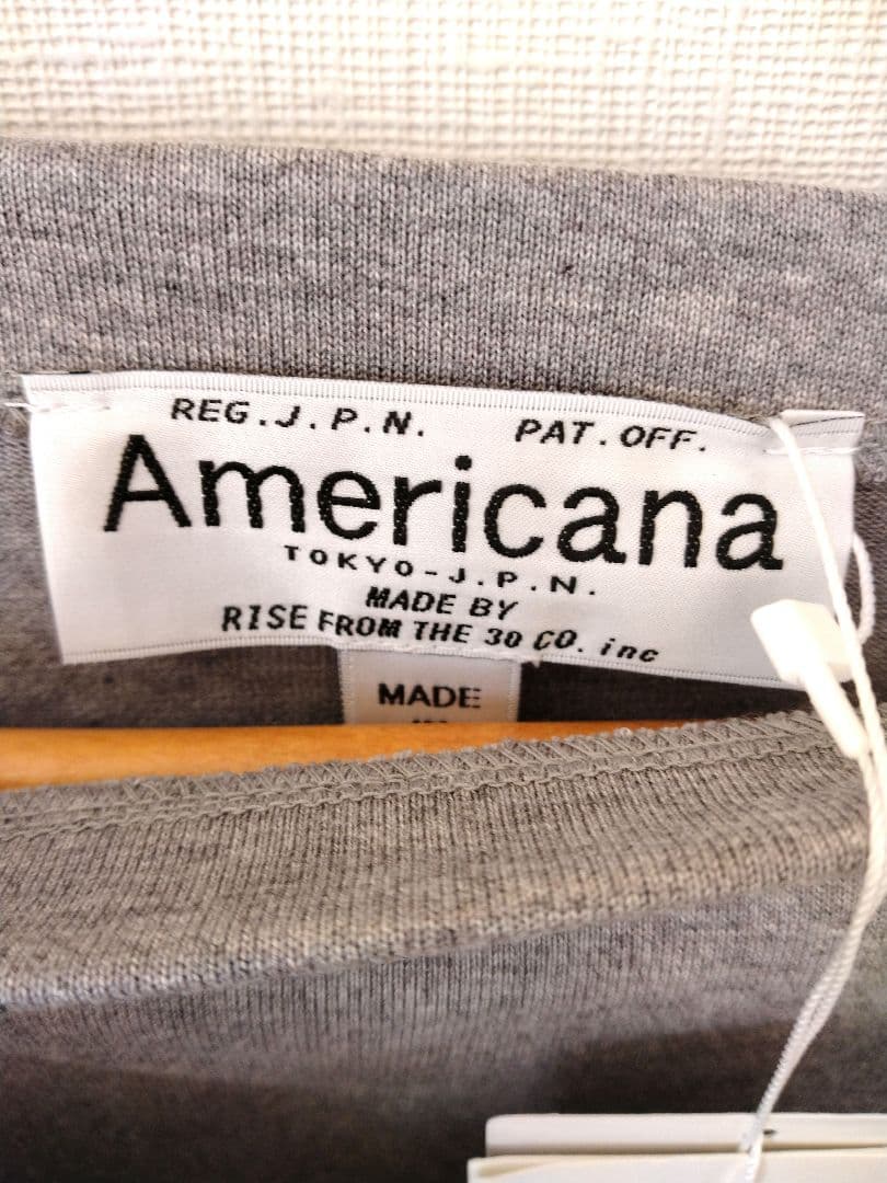 【新品】Americana コットンボートネックワンピース グレー