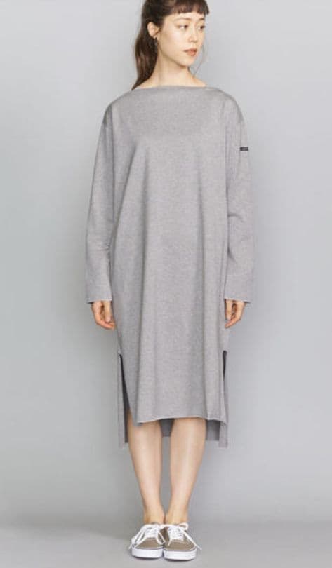 【新品】Americana コットンボートネックワンピース グレー