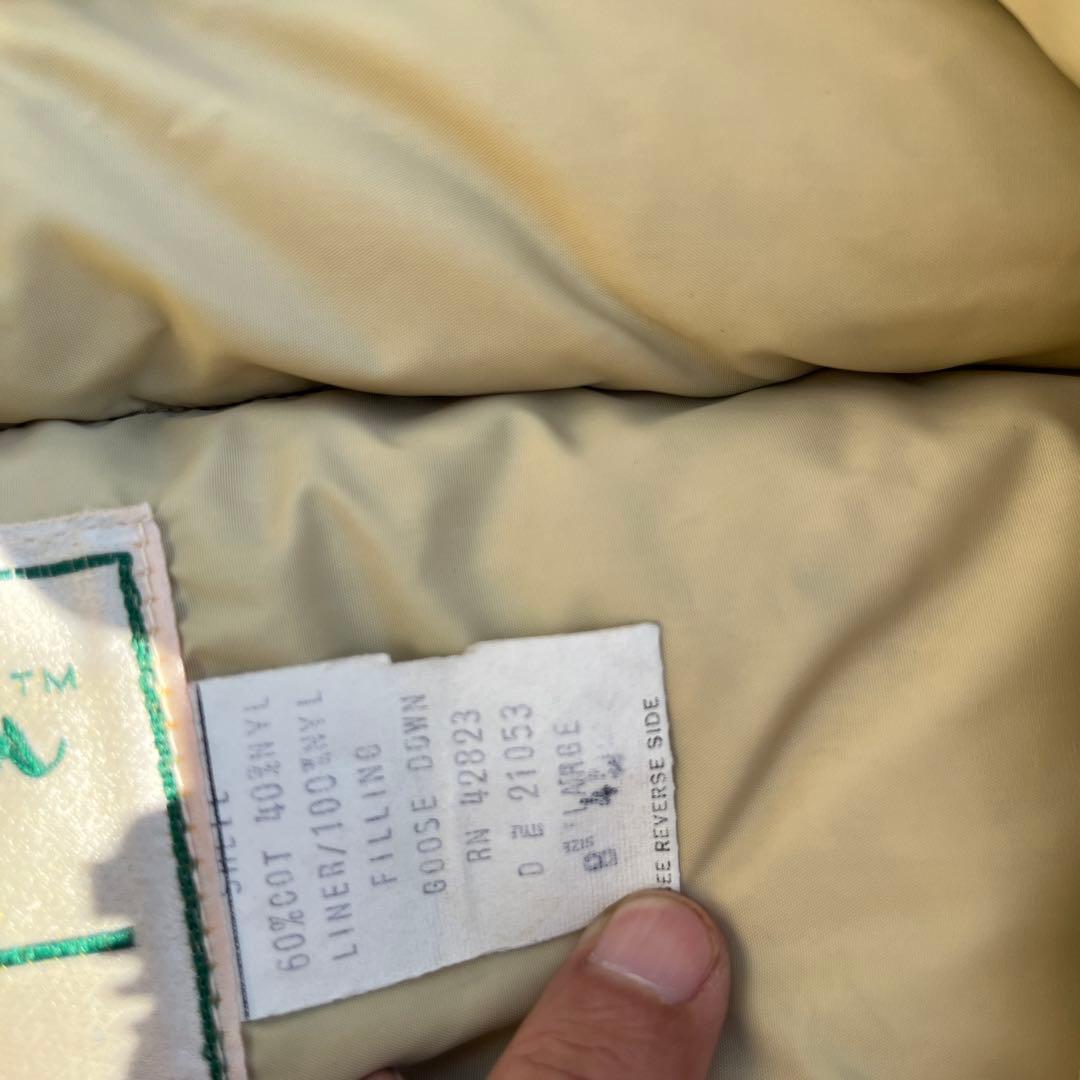 70s 縦型ポケット USA製 L.L.Bean ダウンベスト ベージュL