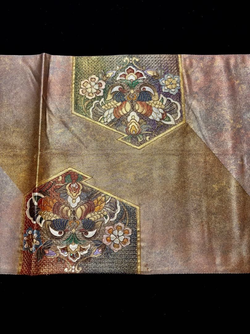 【美品】袋帯 螺鈿 刺繍 宝相華 お太鼓柄